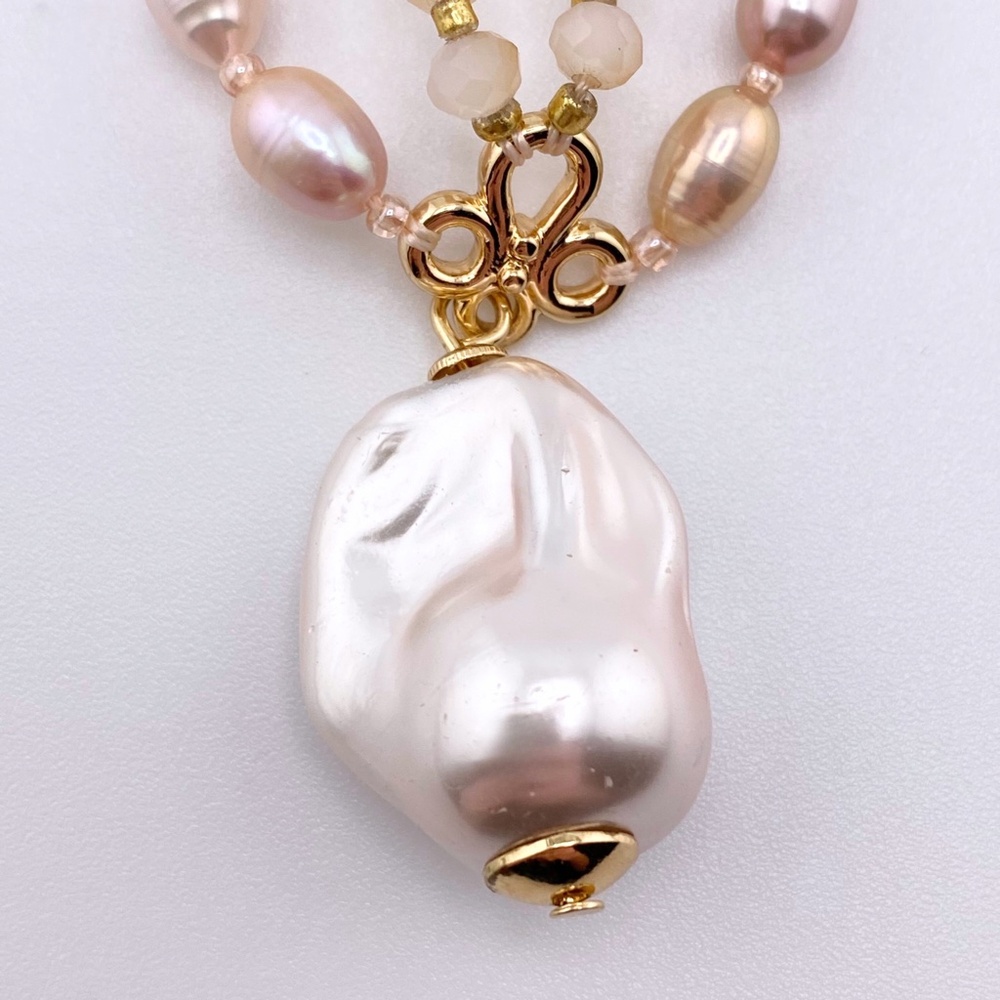 NEW Park Lane Luna Genuine Freshwater Pearls & Glass Pearls Pink Necklace - Picture 11 of 15